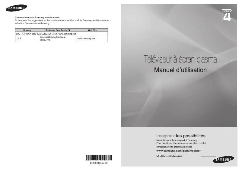 Imagen de la primera página del manual del dispositivo PS42A450P1