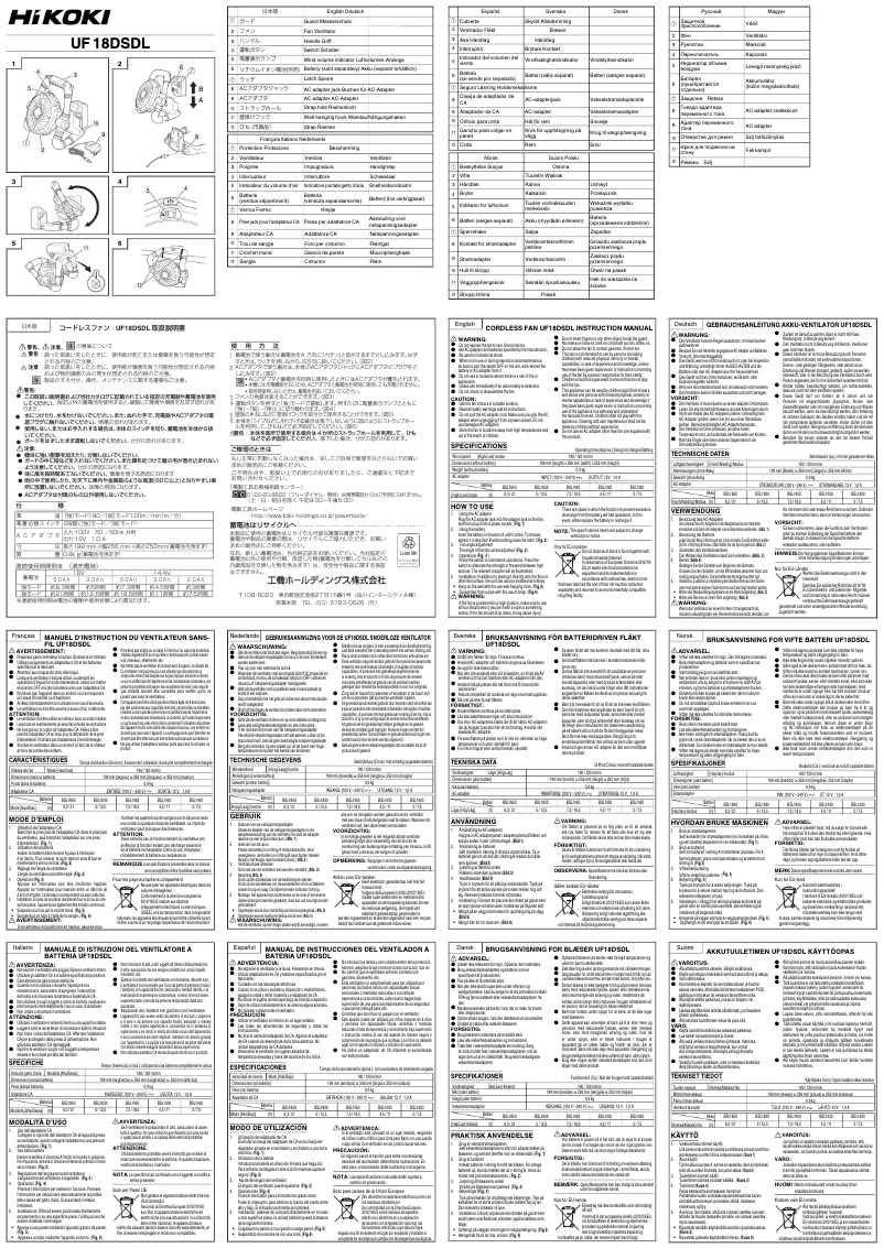 Imagen de la primera página del manual del dispositivo UF 18DSDL