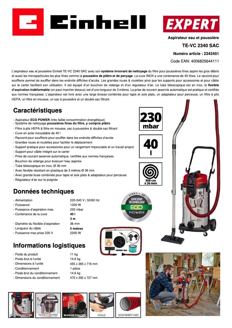 Imagen de la primera página del manual del dispositivo TE-VC 2340 SAC