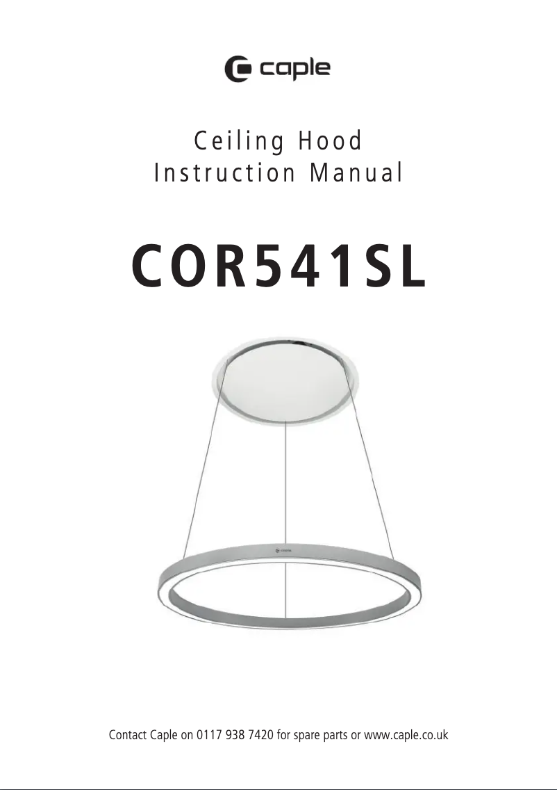 Imagen de la primera página del manual del dispositivo COR541SL