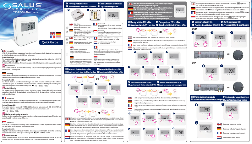 Imagen de la primera página del manual del dispositivo HTRS-RF30