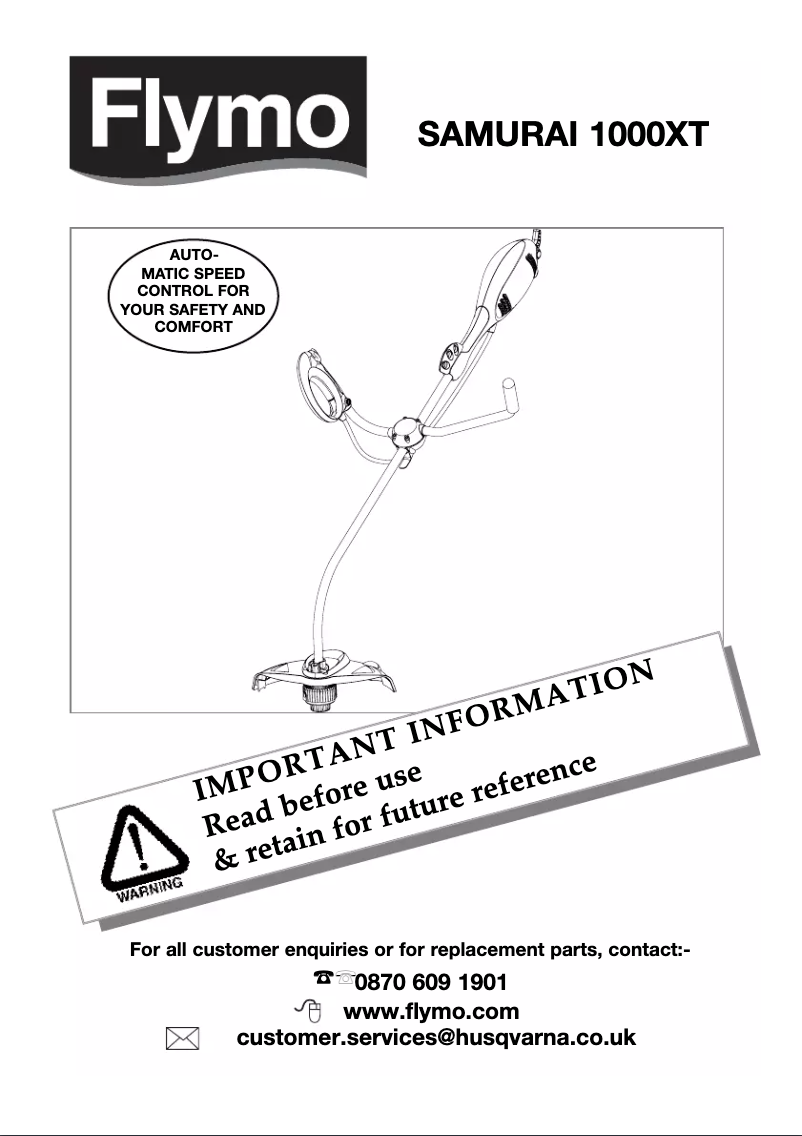 Página 1 del manual Manual de usuario Flymo Samurai 1000 XT