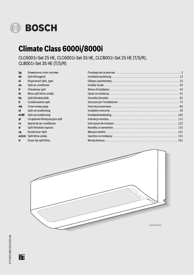 Imagen de la primera página del manual del dispositivo Climate Class 6000i