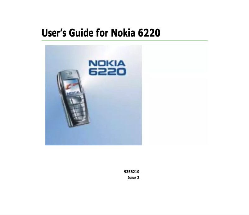 Imagen de la primera página del manual del dispositivo 6220