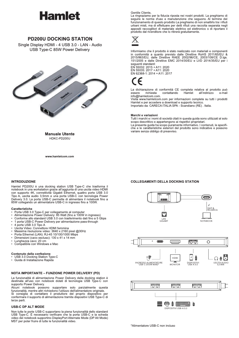 Imagen de la primera página del manual del dispositivo HDKC-PD200