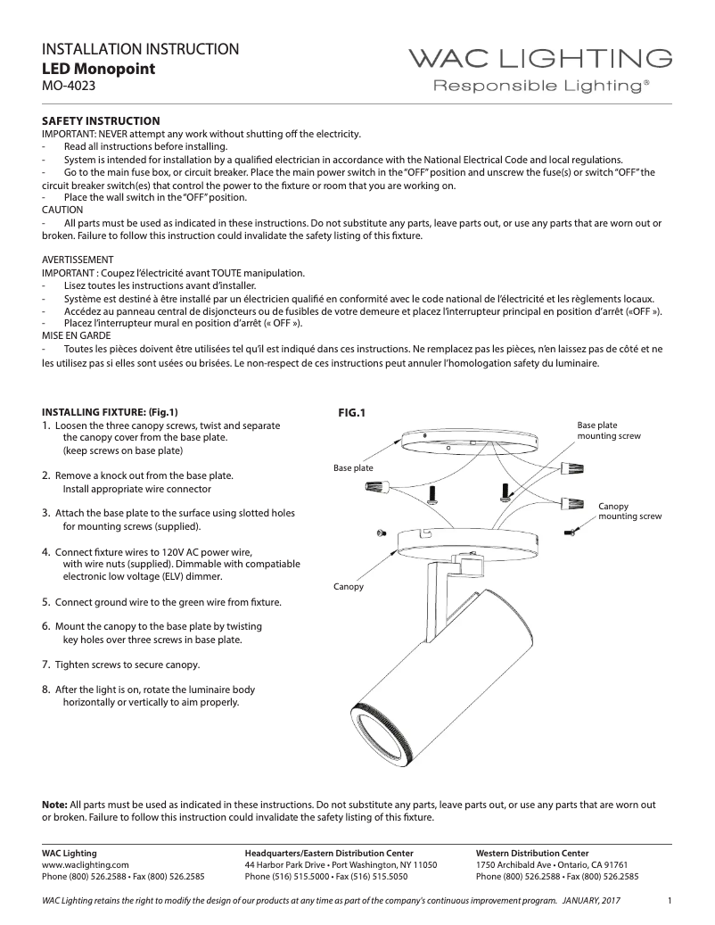 Imagen de la primera página del manual del dispositivo MO-4023