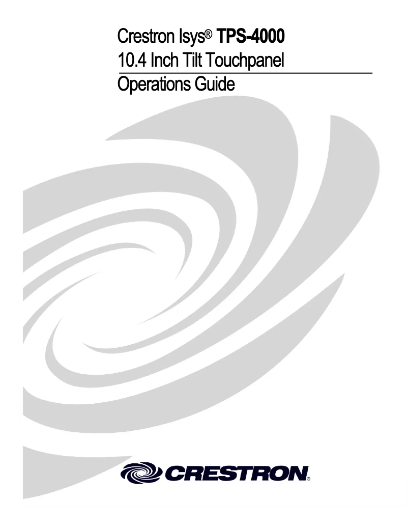Página 1 del manual Manual de usuario Crestron TPS-4000