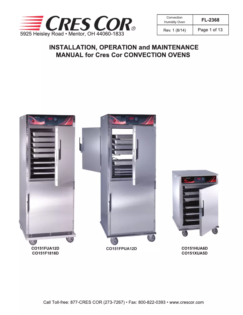 Página 1 del manual Manual de usuario Cres Cor CO151XUA5DX