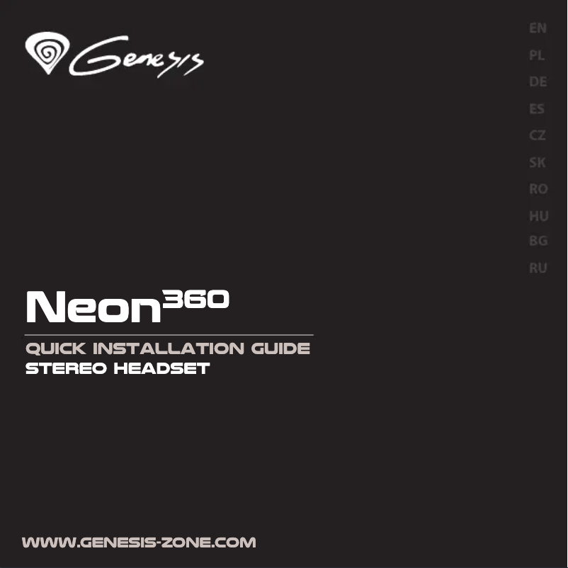 Imagen de la primera página del manual del dispositivo Neon 360