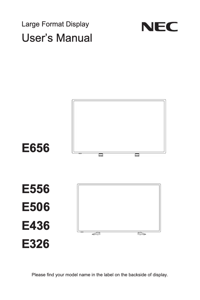 Imagen de la primera página del manual del dispositivo MultiSync E506