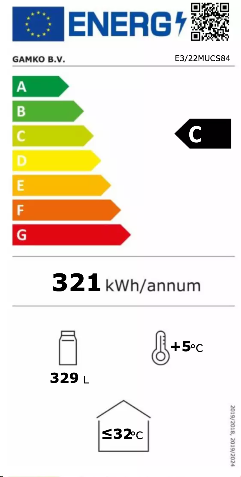 Página 1 del manual Etiqueta energética Gamko E3/22VSCS84