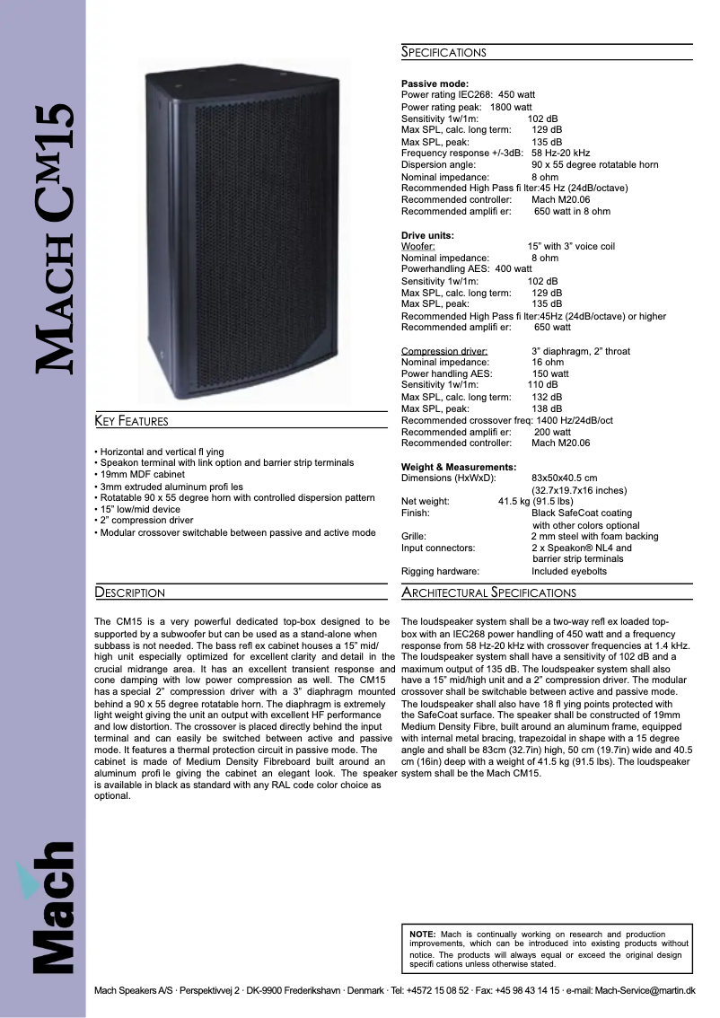 Página nº 1 - Ficha técnica Martin CM15