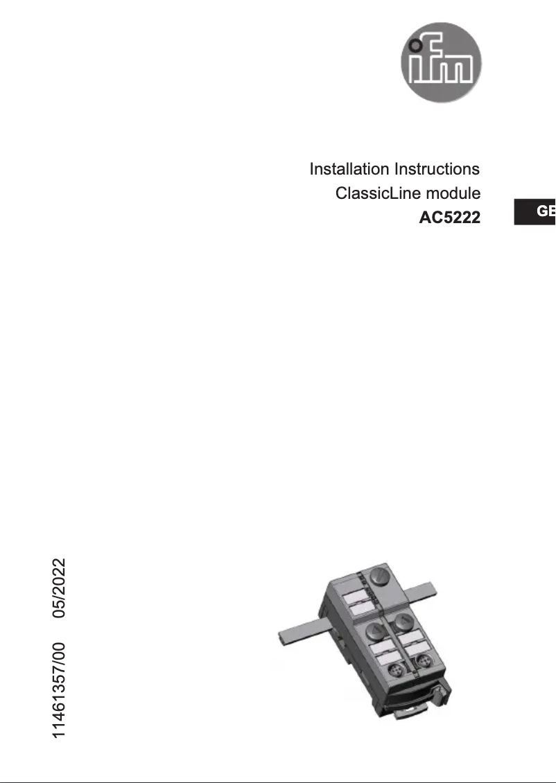 Imagen de la primera página del manual del dispositivo AC5222