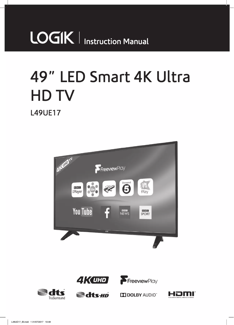 Imagen de la primera página del manual del dispositivo L49UE17