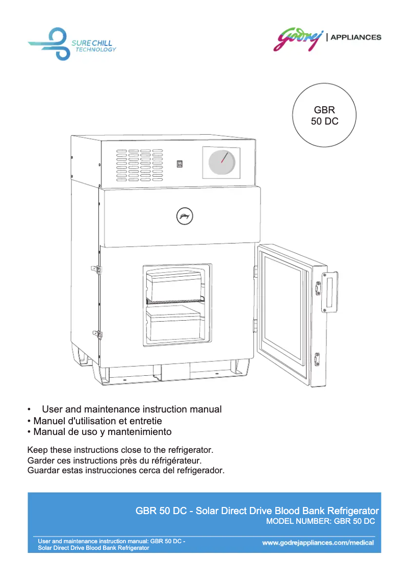 Imagen de la primera página del manual del dispositivo GBR 50 DC