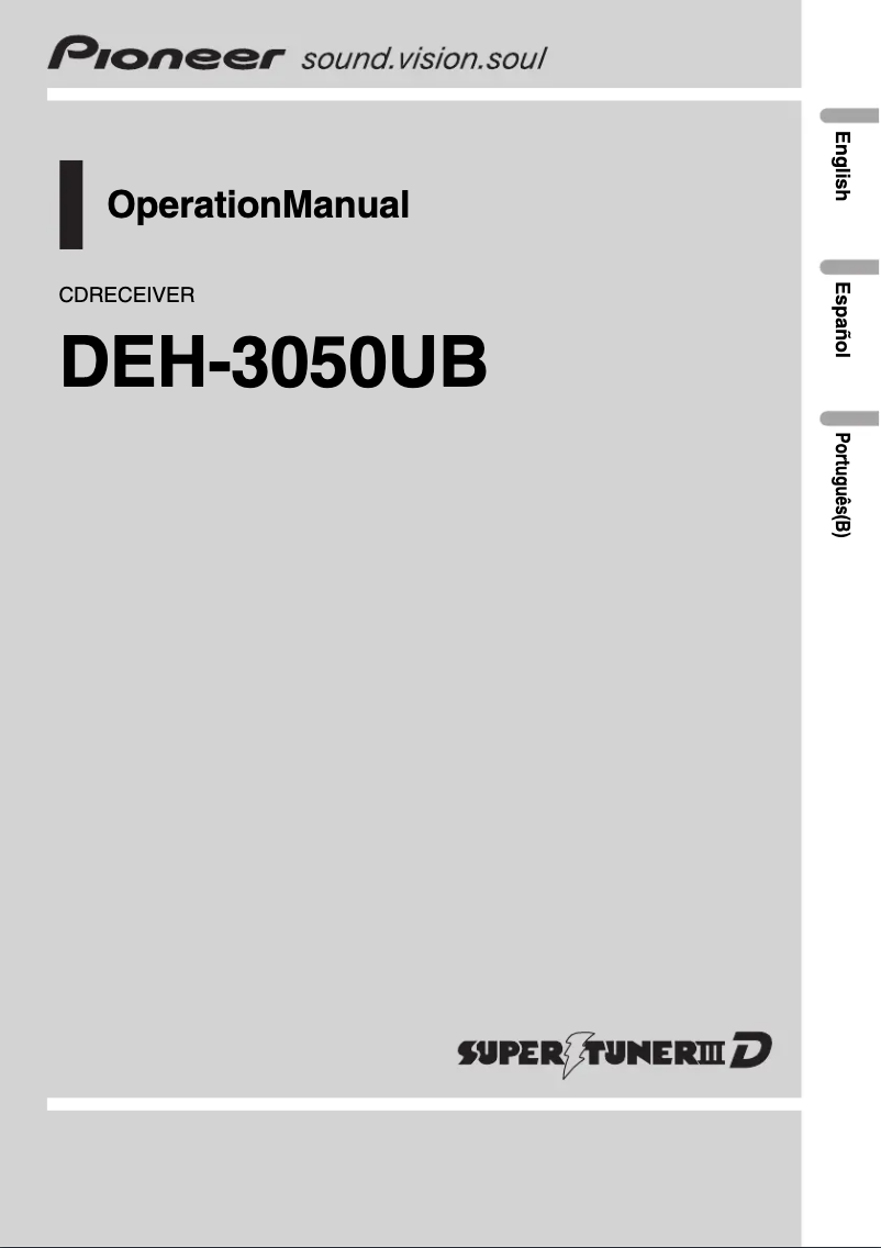 Imagen de la primera página del manual del dispositivo DEH-3050UB