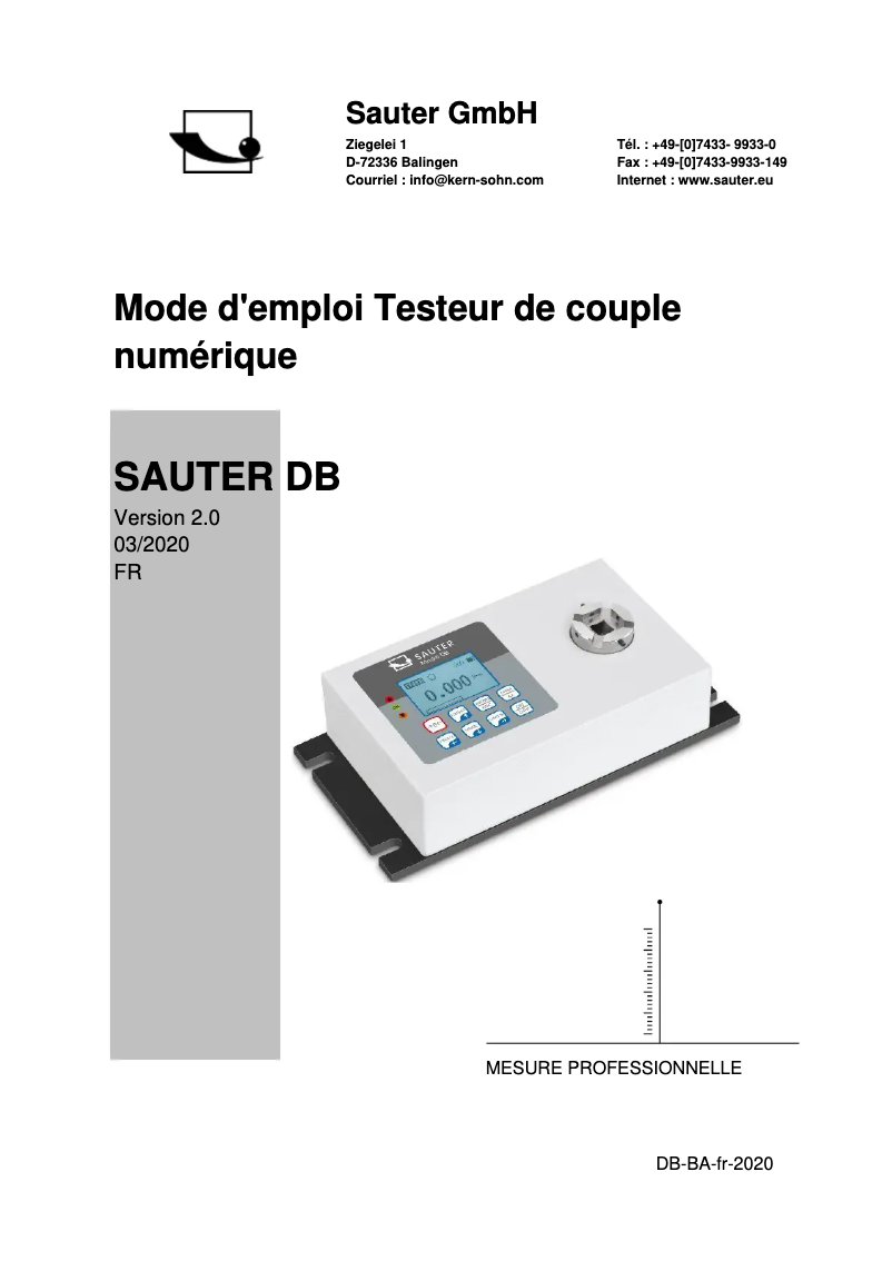 Página 1 del manual Manual de usuario Kern DB 10-3