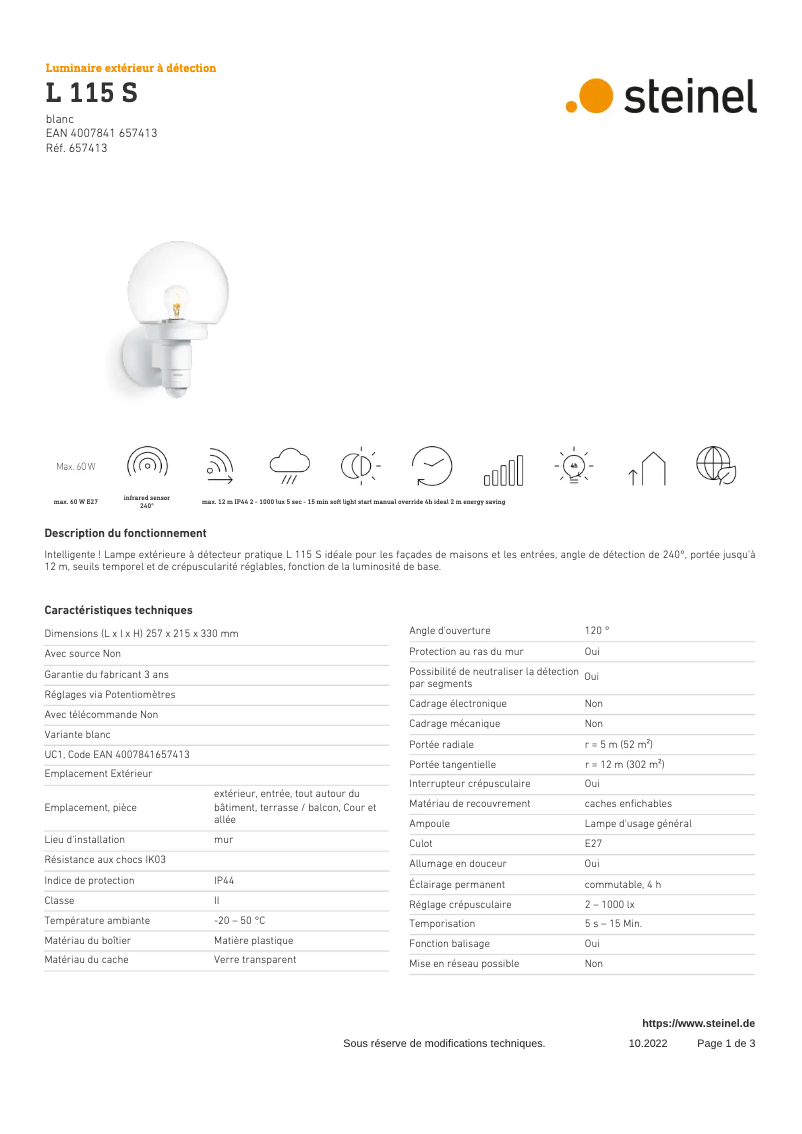 Imagen de la primera página del manual del dispositivo L 115 S