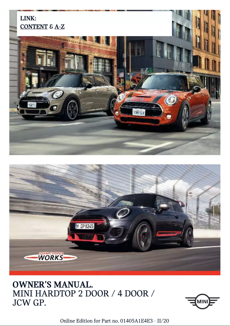 Página 1 del manual Manual de usuario Mini John Cooper Works GP (2021)