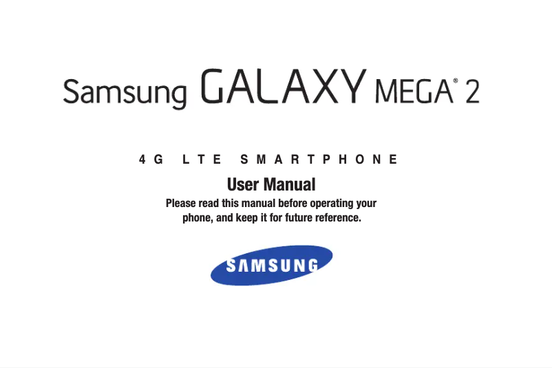 Imagen de la primera página del manual del dispositivo Galaxy Mega 2