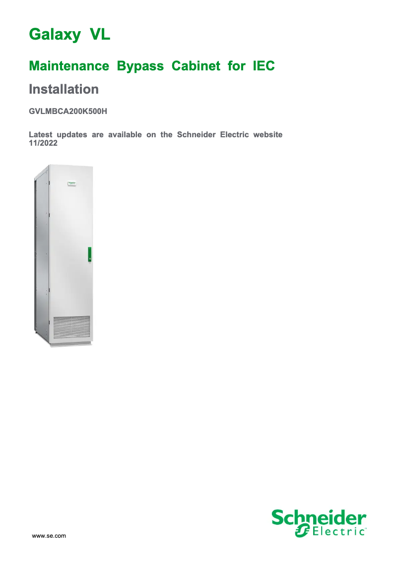Imagen de la primera página del manual del dispositivo GVLMBCA200K500H