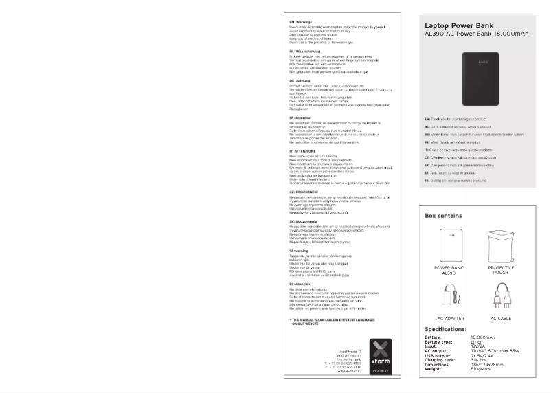 Página 1 del manual Manual de usuario Xtorm AL390