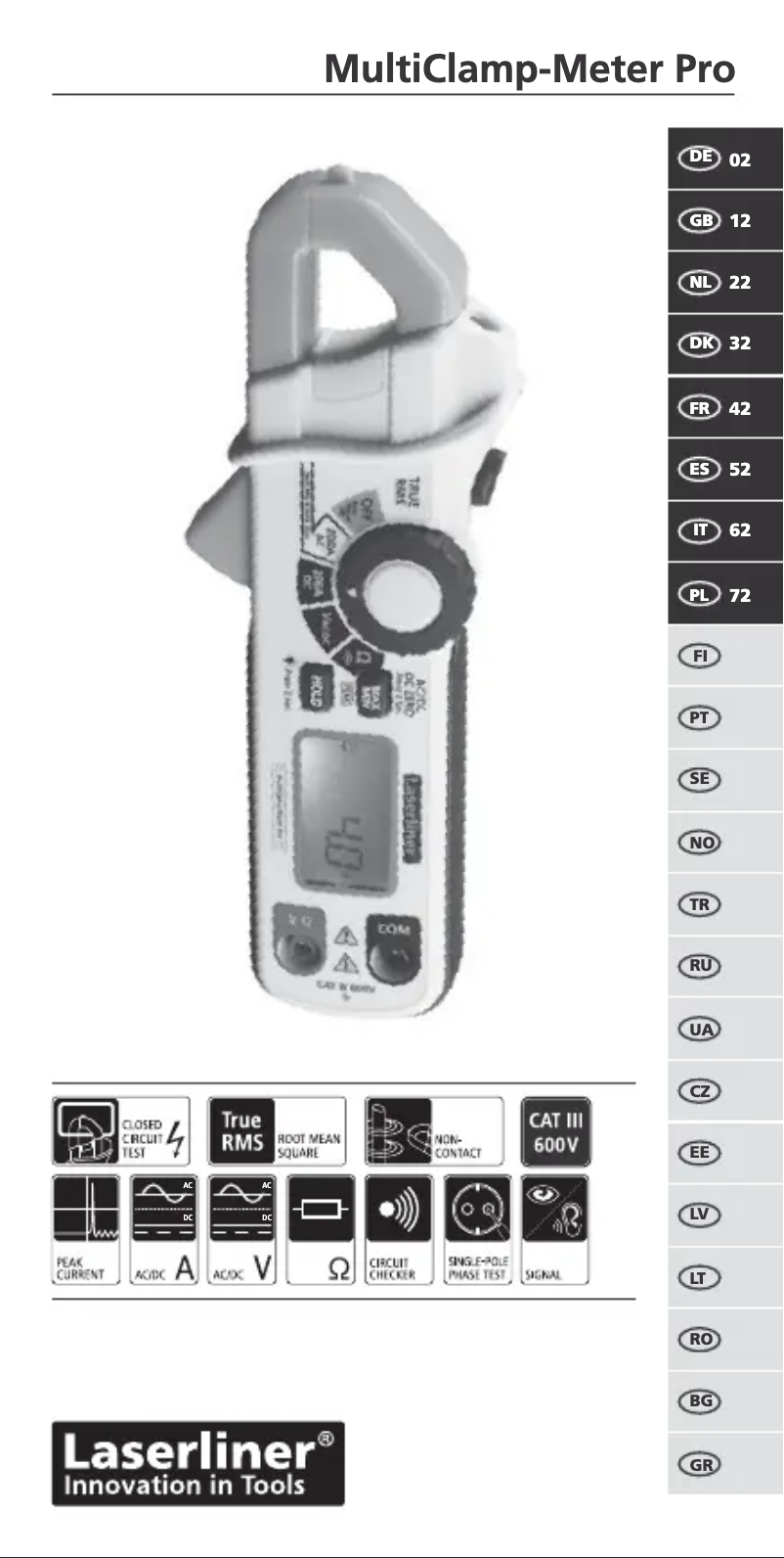 Página 1 del manual Manual de usuario Laserliner MultiClamp-Meter