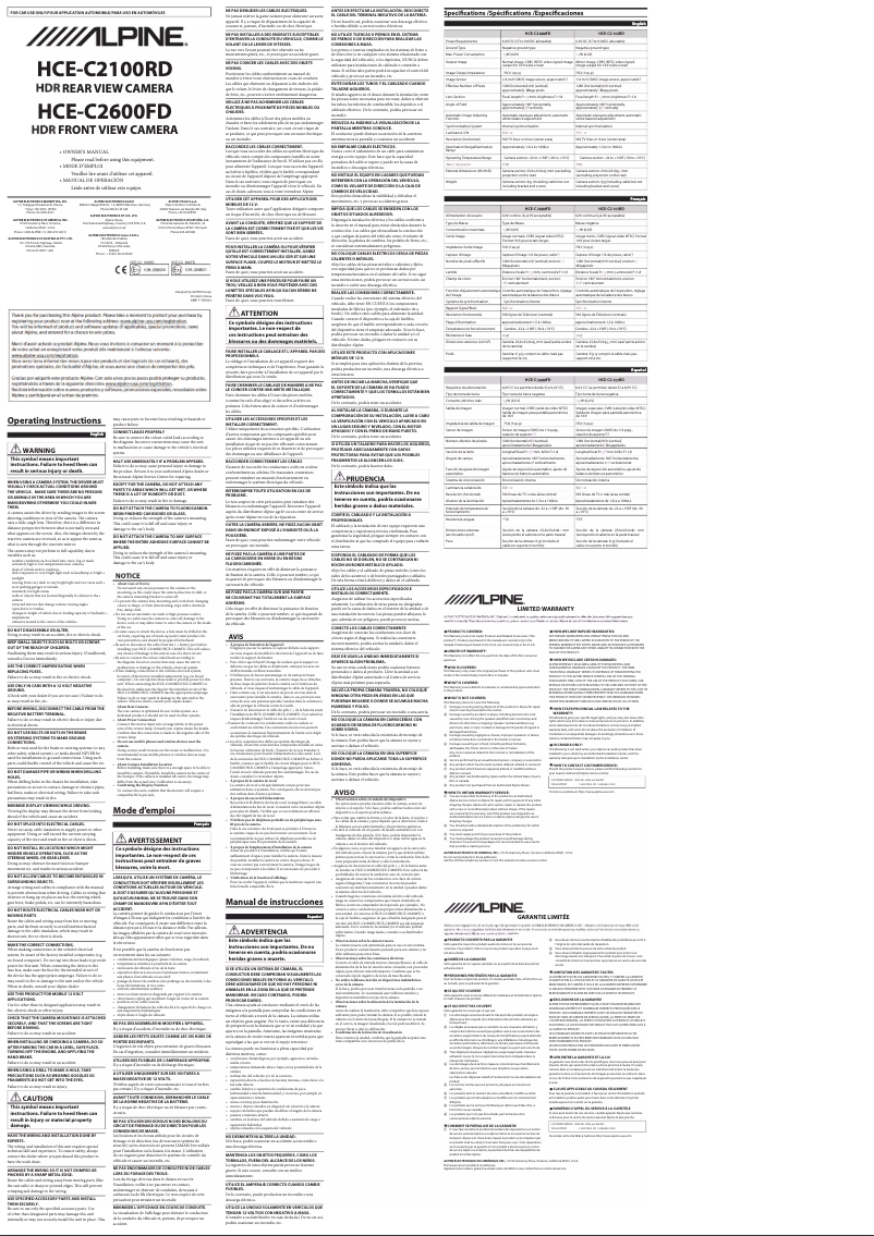 Imagen de la primera página del manual del dispositivo HCE-C2100RD