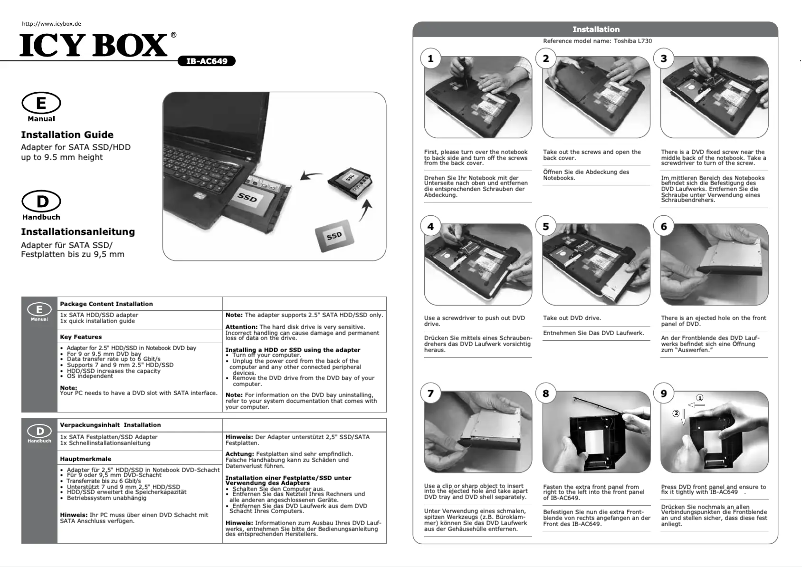 Página 1 del manual Manual de usuario Icy Box IB-AC649