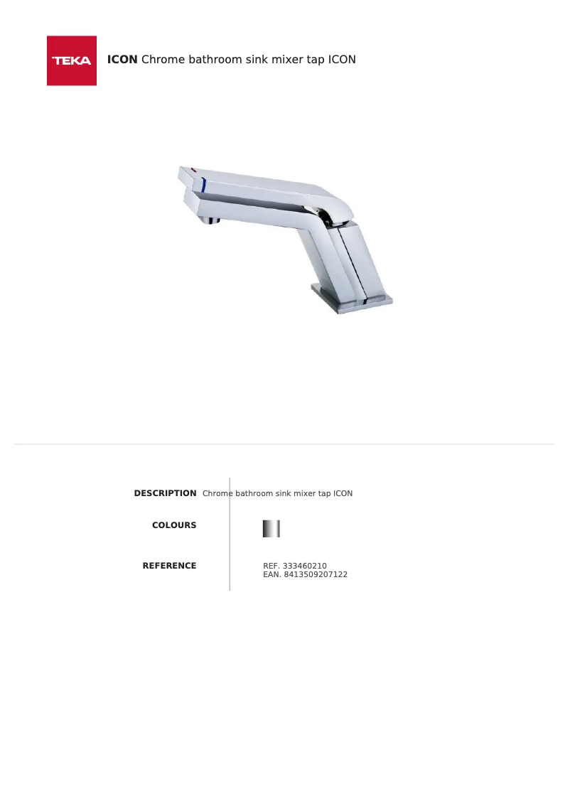 Página 1 del manual Ficha técnica Teka Icon