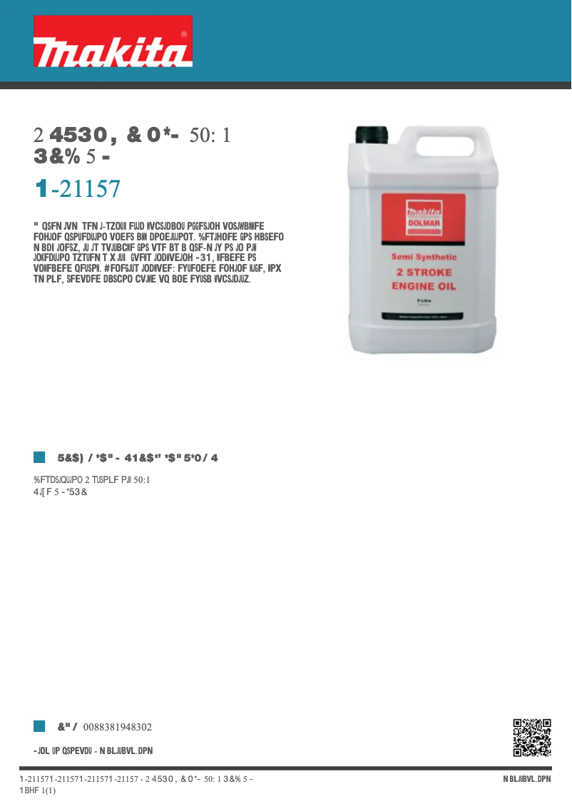 Página 1 del manual Ficha técnica Makita P-21157