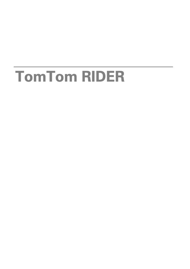 Página 1 del manual Manual de usuario TomTom Rider 2nd Edition