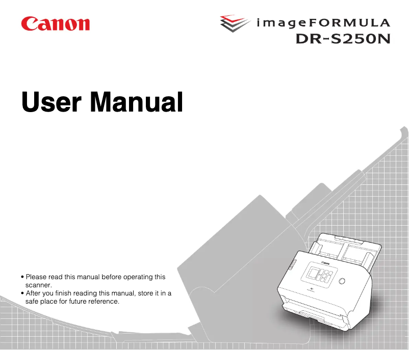 Imagen de la primera página del manual del dispositivo imageFORMULA DR-S250N