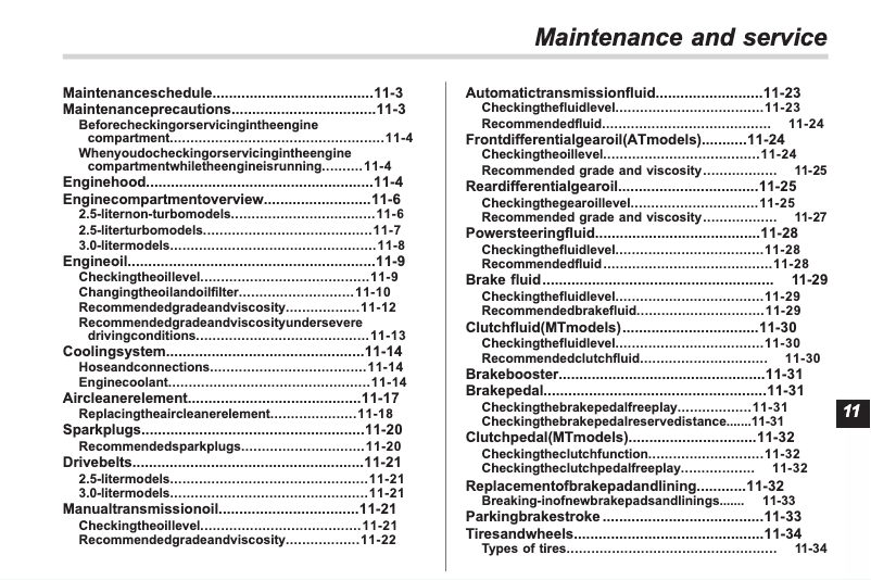Página 1 del manual Manual de uso y mantenimiento Subaru Legacy (2008)