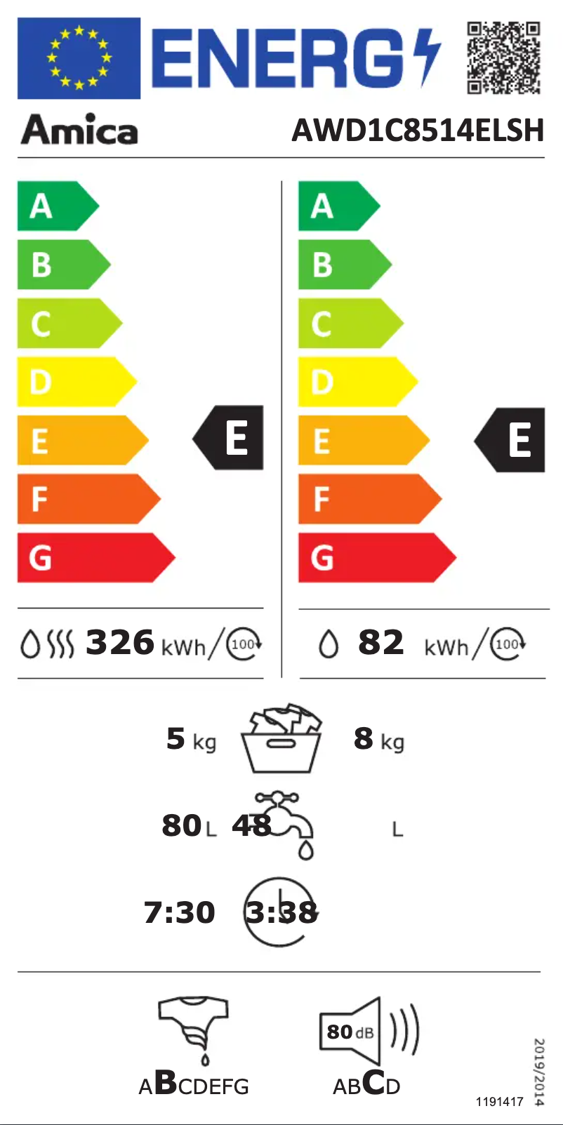 Imagen de la primera página del manual del dispositivo AWD1C8514ELSH