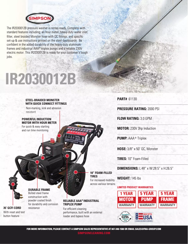 Página 1 del manual Ficha técnica Simpson IR2030012B