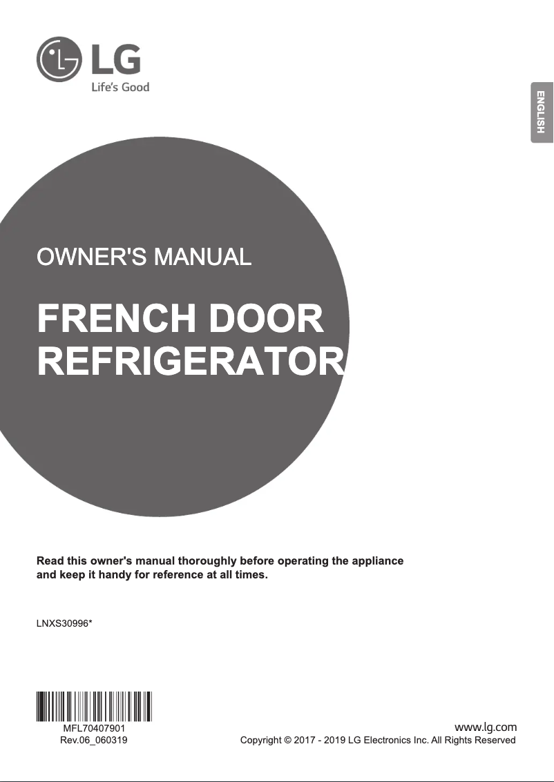 Imagen de la primera página del manual del dispositivo LNXS30996D