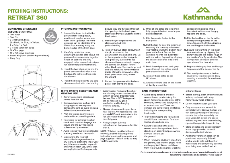 Imagen de la primera página del manual del dispositivo Retreat 360