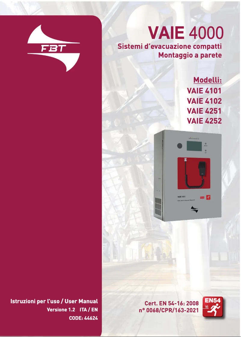 Imagen de la primera página del manual del dispositivo VAIE 4000