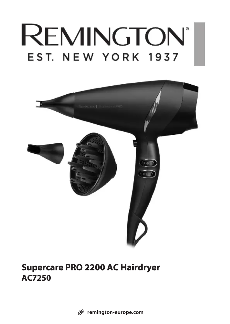 Página 1 del manual Manual de usuario Remington Supercare Pro 2200 AC7250
