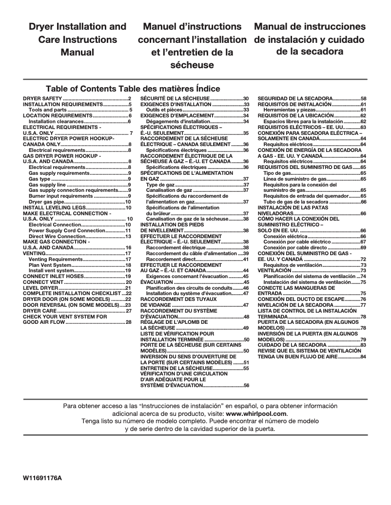Imagen de la primera página del manual del dispositivo WED8127LC