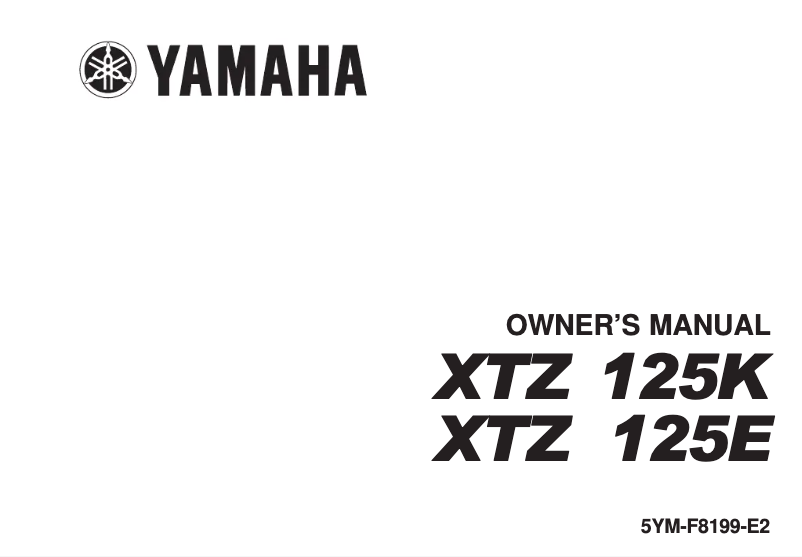 Página 1 del manual Manual de usuario Yamaha XTZ 125E (2005)