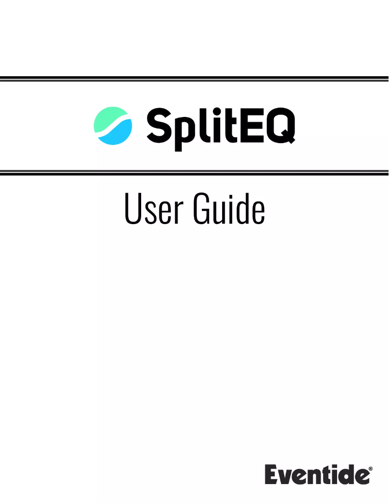 Página 1 del manual Manual de usuario Eventide SpliEQ