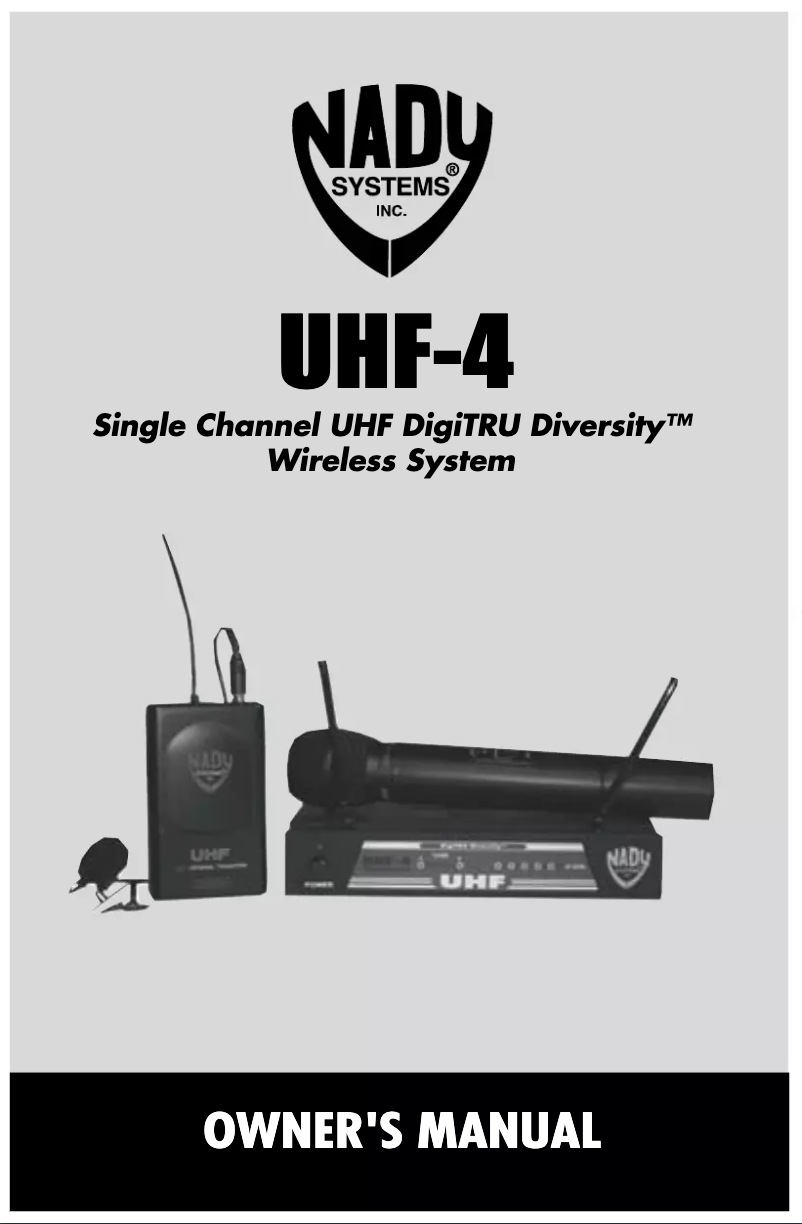 Página 1 del manual Manual de usuario Nady UHF-4