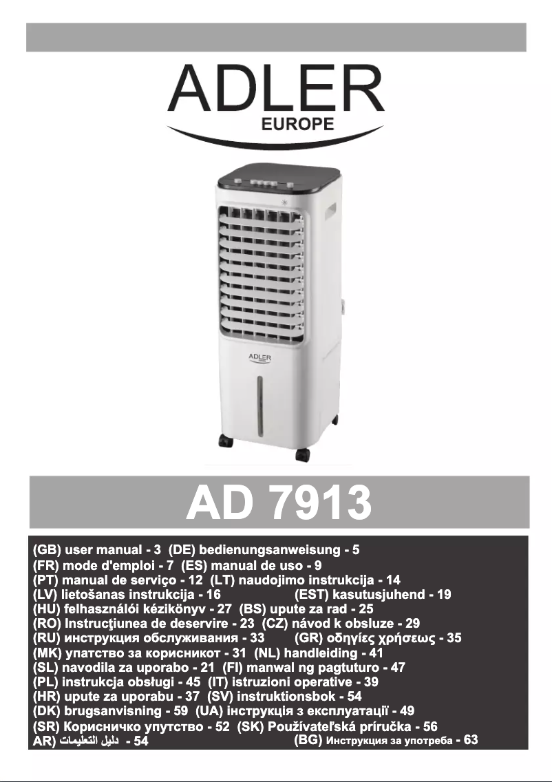 Página 1 del manual Manual de usuario Adler AD 7913
