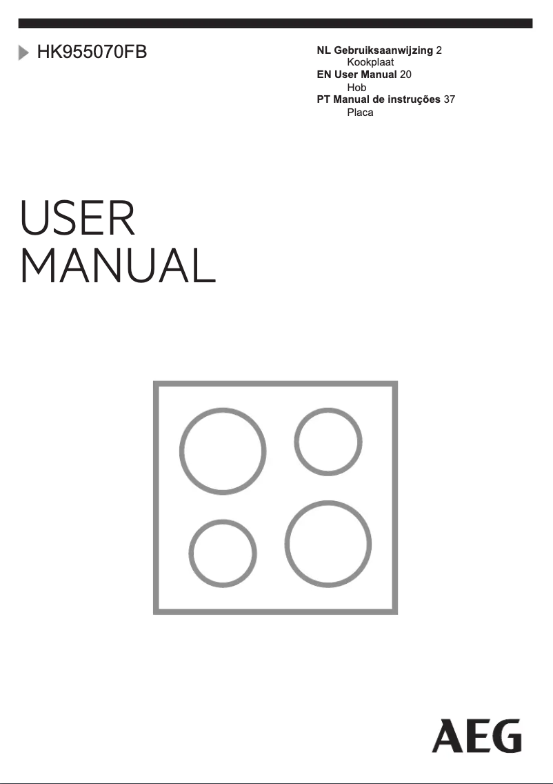 Página 1 del manual Manual de usuario AEG HK955070FB