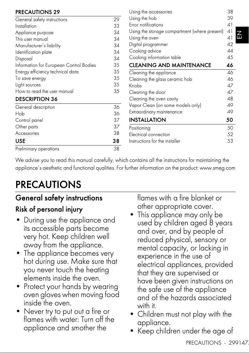 Página 1 del manual Manual de usuario Smeg C6IMXM2