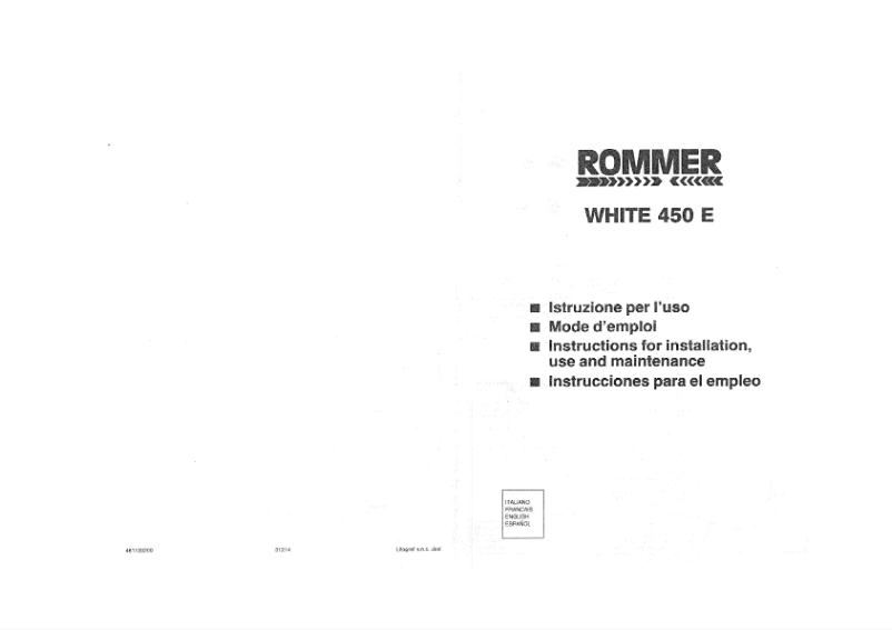 Página 1 del manual Manual de usuario Rommer White 450 E