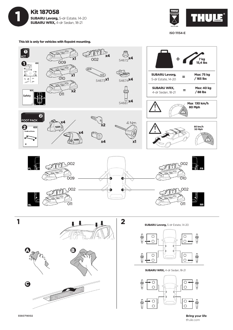 Imagen de la primera página del manual del dispositivo Kit 187058