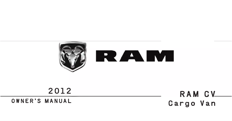 Página 1 del manual Manual de usuario RAM Cargo Van (2012)
